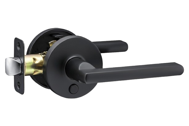 Black Round Rose Lever Handle