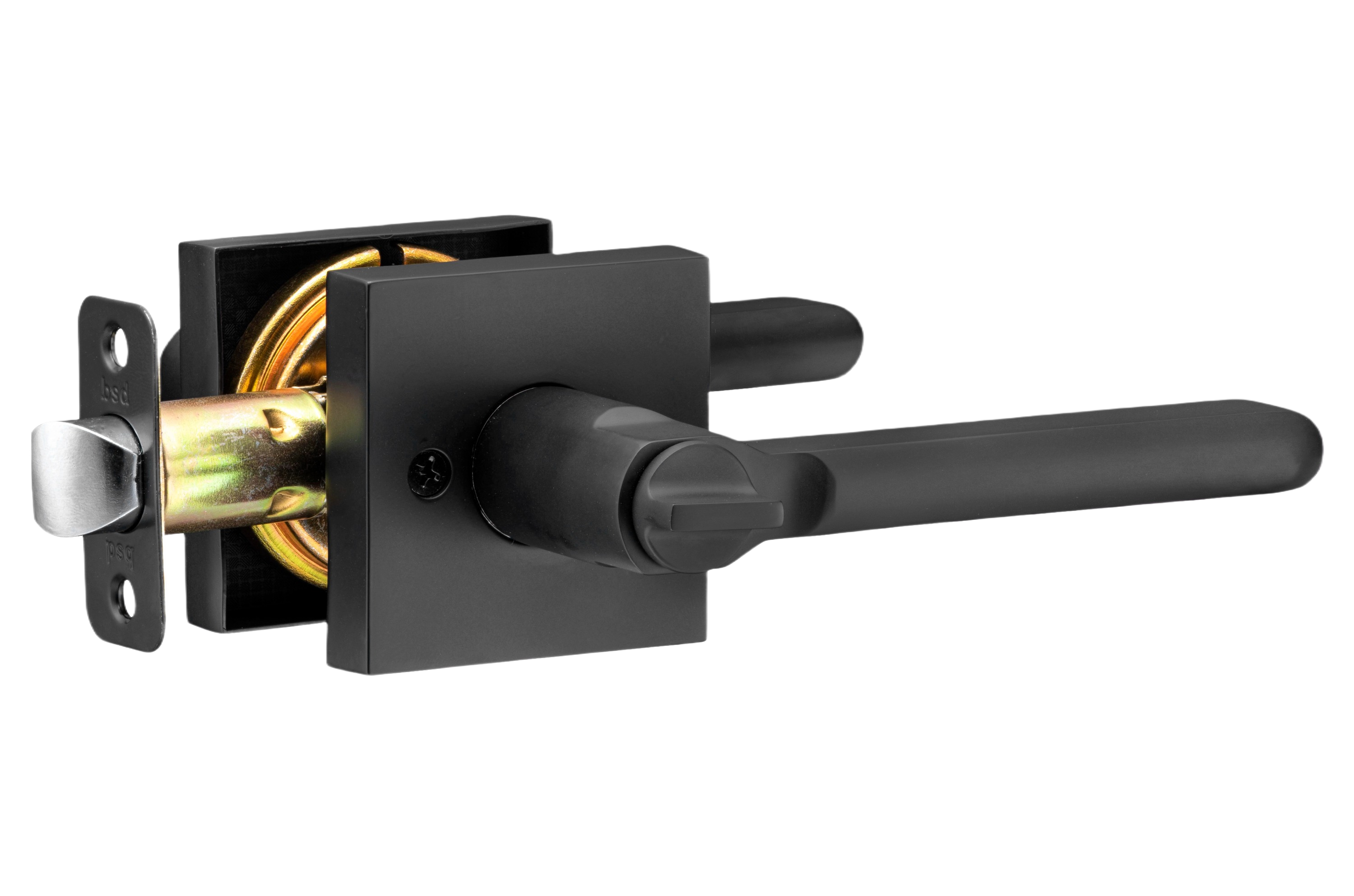 Black Square Rose Lever Handle Premium